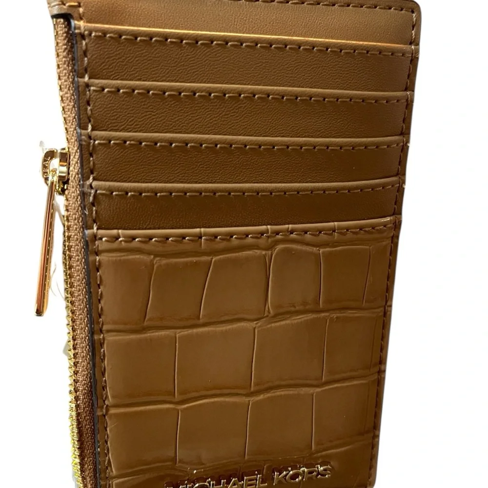 Michael Kors Jet Set Croc-Embossed Deer Chevreuil card holder - Picture 4 of 6